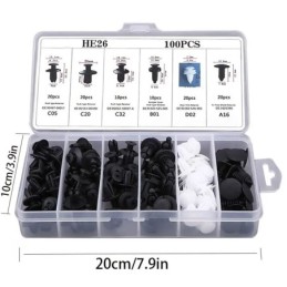 Set di rivetti in platica HE26 100 pezzi
