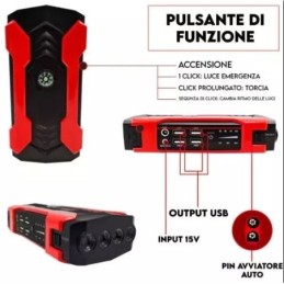 Avviatore d'emergenza multifunzione per auto 15000mAh
