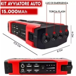 Avviatore d'emergenza multifunzione per auto 15000mAh