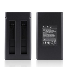 Caricabatterie USB a Doppia Batteria con Cavo e Indicatore Luminoso (Nero) per Insta360 X3
