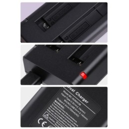 Caricabatterie USB a Doppia Batteria con Cavo e Indicatore Luminoso (Nero) per Insta360 X3