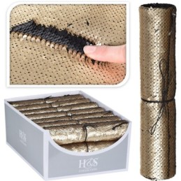 Tessuto decorativo con paillettes color oro