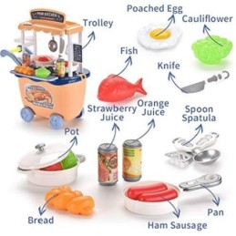 Carrello da gioco mini cucina 28 pezzi