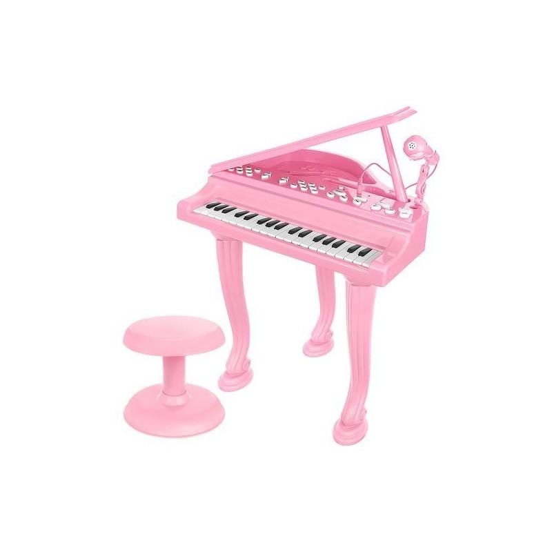 Tastiera elettronica rosa per bambini con microfono e ingresso AUX 3.5mm per telefono