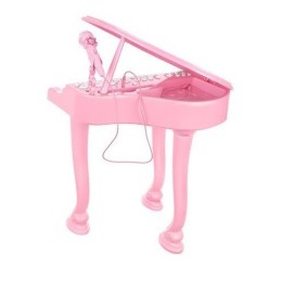 Tastiera elettronica rosa per bambini con microfono e ingresso AUX 3.5mm per telefono