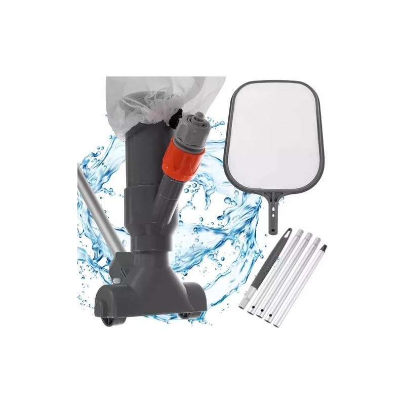 Kit 2 in 1 aspiratore e retino per pulizia piscine
