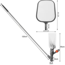 Kit 2 in 1 aspiratore e retino per pulizia piscine