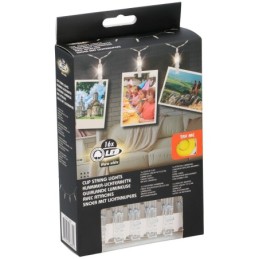 Catena Luminosa 16 LED con mollette 2m