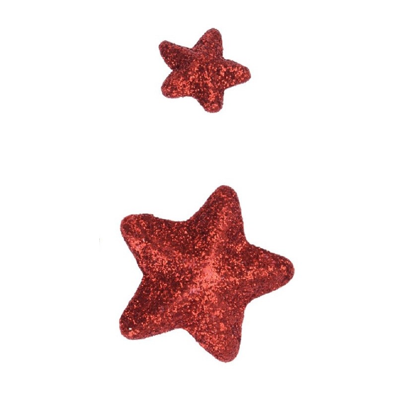 Stella glitterata dimensioni assortite 15/35mm confezione da 45 pezzi