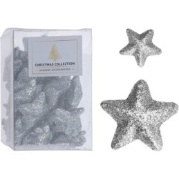Stella glitterata dimensioni assortite 15/35mm colore argento 45 pezzi