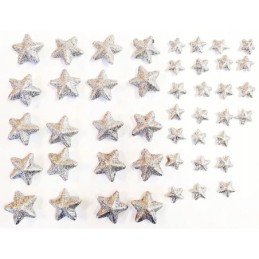 Stella glitterata dimensioni assortite 15/35mm colore argento 45 pezzi