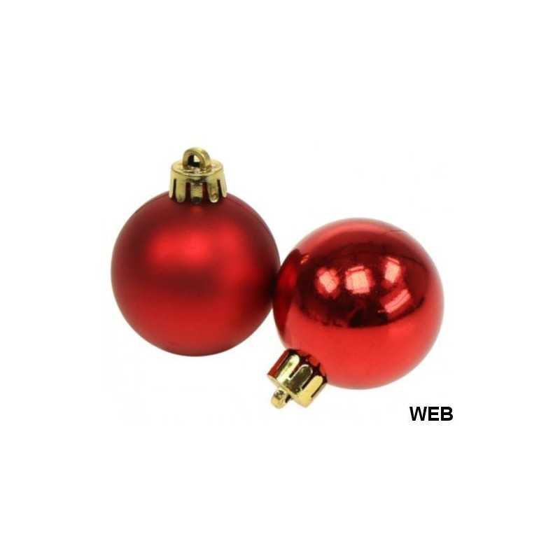 Palline natalizie 3cm lucide/opache color rosso confezione da 15 Christmas Gifts
