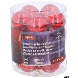 Palline natalizie 3cm lucide/opache color rosso confezione da 15 Christmas Gifts