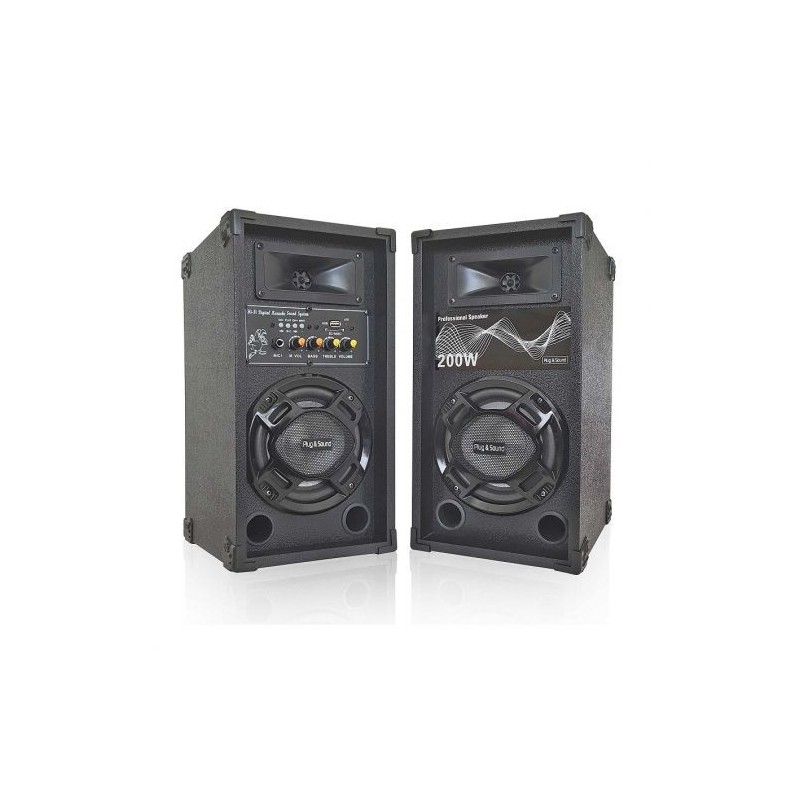 Coppia Casse attive BLUETOOTH + LED + USB-SD