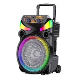Cassa acustica portatile ricaricabile trolley 15" 40W Luce LED Bluetooth TWS/SD/USB KK-15101