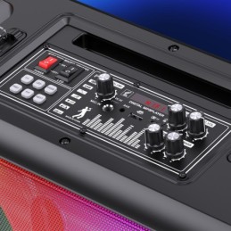 Cassa acustica portatile con tracolla 2x6.5" 30W Luce LED Bluetooth/USB/Scheda SD KSC-1001