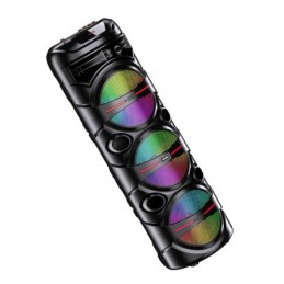 Cassa acustica portatile ricaricabile 3x8" 40W Luce LED Bluetooth/USB