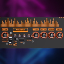 Cassa acustica portatile ricaricabile 3x8" 40W Luce LED Bluetooth/USB