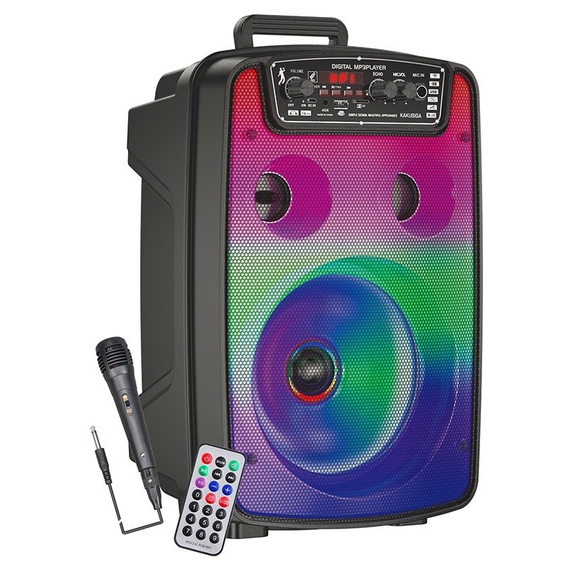 Cassa acustica ricaricabile 8" 10W luci LED Bluetooth/FM/USB KSC-688