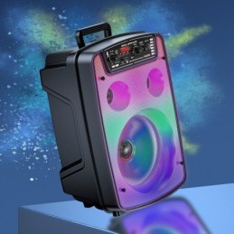 Cassa acustica ricaricabile 8" 10W luci LED Bluetooth/FM/USB KSC-688