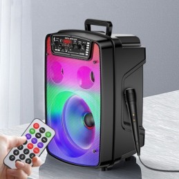 Cassa acustica ricaricabile 8" 10W luci LED Bluetooth/FM/USB KSC-688