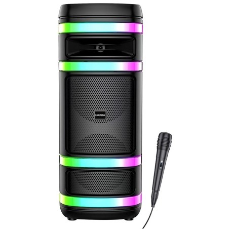 Cassa acustica ricaricabile 2x8" 40W luci LED Bluetooth/FM/USB KK-8208