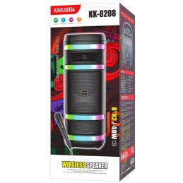 Cassa acustica ricaricabile 2x8" 40W luci LED Bluetooth/FM/USB KK-8208