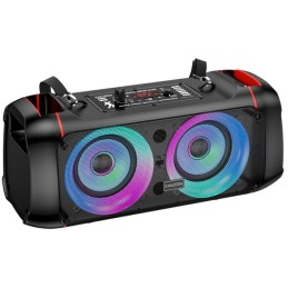 Cassa acustica ricaricabile 2x4" 10W luci LED Bluetooth/FM/USB KSC-689