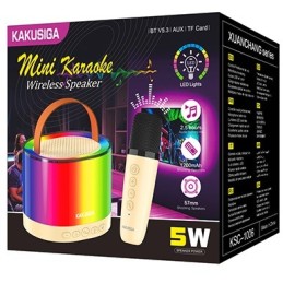 Cassa acustica portatile Bluetooth/SD/AUX luci LED 5W con microfono KSC-1006