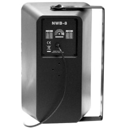 Cassa acustica nera da parete 2 vie 8" 80W 70/100V