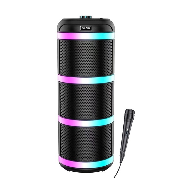 Cassa acustica ricaricabile 3x4" 20W luci LED Bluetooth/FM/USB con microfono KK-4301