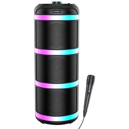 Cassa acustica ricaricabile 3x4" 20W luci LED Bluetooth/FM/USB con microfono KK-4301