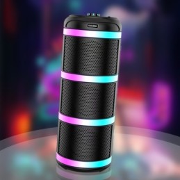 Cassa acustica ricaricabile 3x4" 20W luci LED Bluetooth/FM/USB con microfono KK-4301