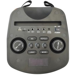 Cassa acustica ricaricabile 2x6" Bluetooth USB/Scheda SD con luci LED