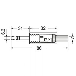 Spina 3 poli  6,3 mm dorata