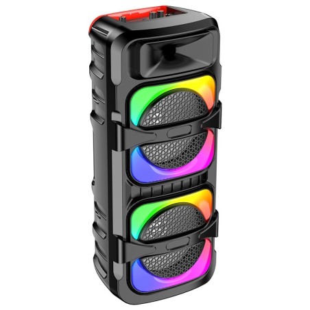 Cassa acustica ricaricabile luci LED 2x8" 30W Bluetooth/USB/FM JD031