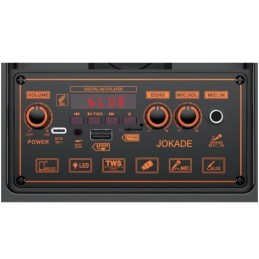 Cassa acustica ricaricabile luci LED 2x8" 30W Bluetooth/USB/FM JD031