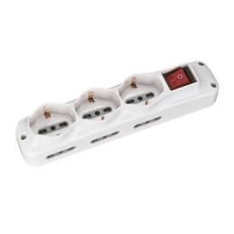 Multipresa compatta 9 posti 10/16A Schuko con interruttore