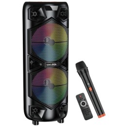 Cassa acustica ricaricabile con telecomando e microfono wireless 2x12" 60W KK-12202