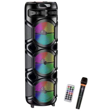 Cassa acustica ricaricabile con telecomando e microfono wireless 3x8" 40W KK-8303