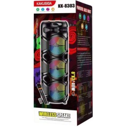 Cassa acustica ricaricabile con telecomando e microfono wireless 3x8" 40W KK-8303
