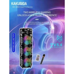 Cassa acustica ricaricabile con telecomando e microfono wireless 3x8" 40W KK-8303