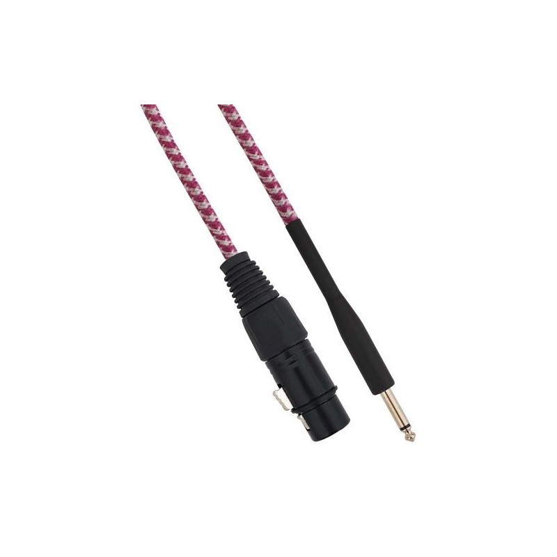 Cavo XLR Cannon femmina a Jack 6.35 maschio 3 metri Mono - Bianco/Fucsia
