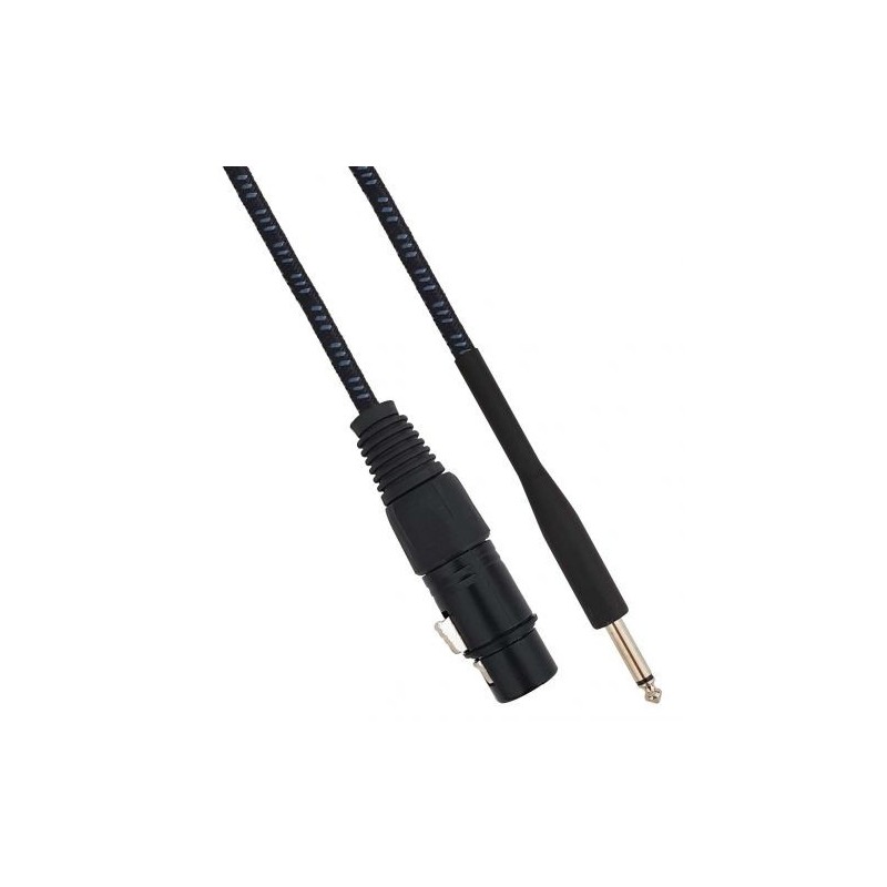 Cavo XLR Cannon femmina a Jack 6.35 maschio 3 metri Mono - Nero/Blu