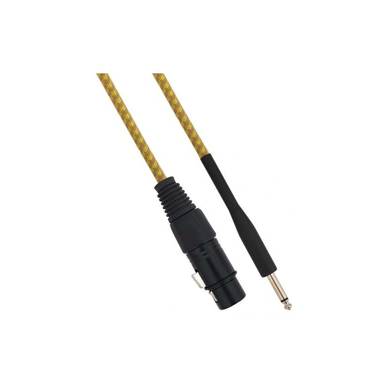 Cavo XLR Cannon femmina a Jack 6.35 maschio 3 metri Mono - Giallo/Marrone
