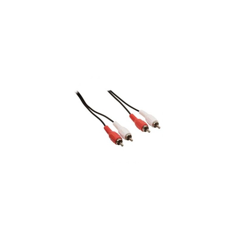 Cavo audio stereo 2x RCA maschio - 2x RCA maschio - 5 metri - Nero