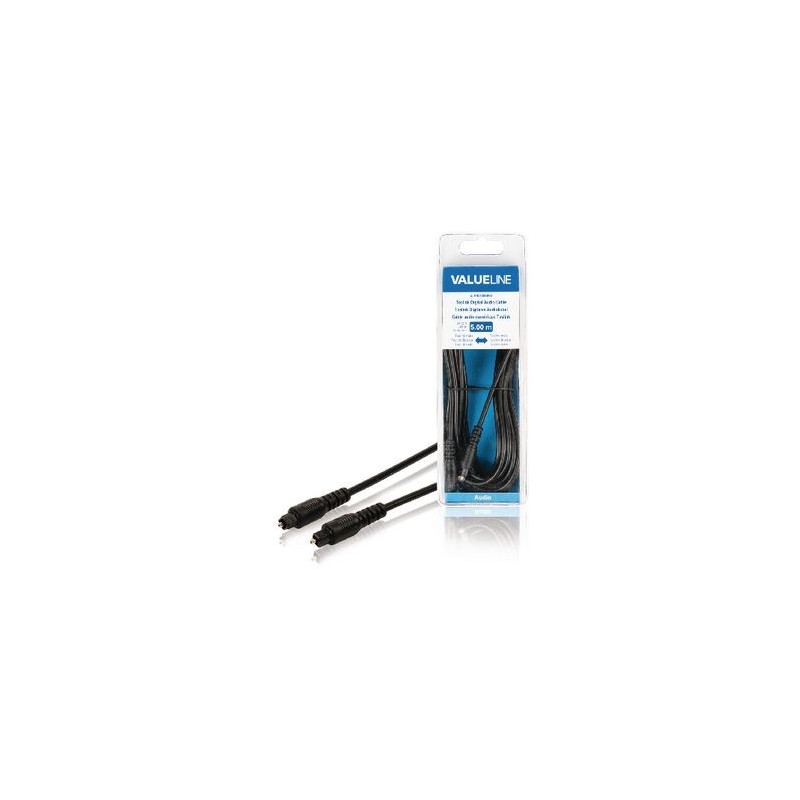 Cavo Audio Digitale Toslink Maschio - Toslink Maschio 5m Nero