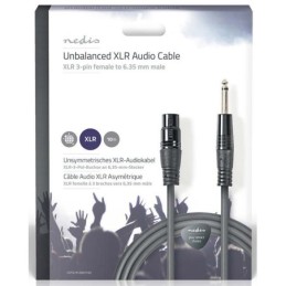 XLR Monocavo XLR 3p (F) - 6.35 mm Maschio 10.0 m Grigio Scuro
