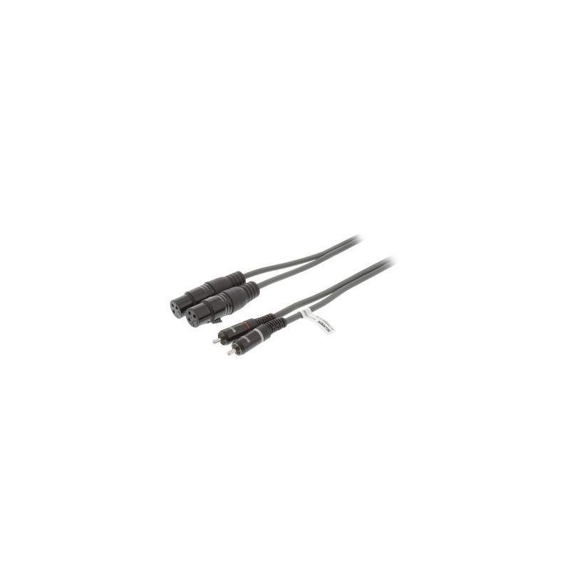 XLR Cavo Stereo 2x XLR 3-Pin Femmina - 2x RCA Maschio 1.5 m Grigio Scuro
