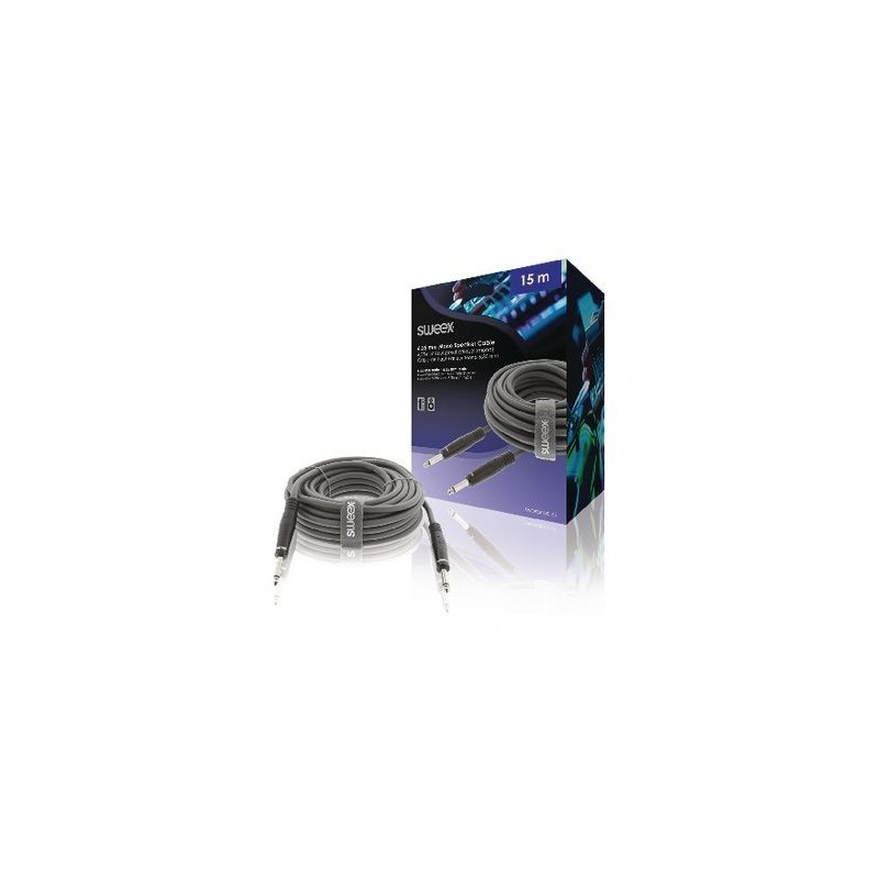 Cavo Altoparlante 6.35 mm Maschio - 6.35 mm Maschio 15.0 m Grigio Scuro